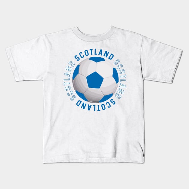 Blue and White Scotland Football Design Kids T-Shirt by MacPean